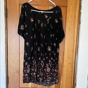 Floral Black and Brown Women's Top